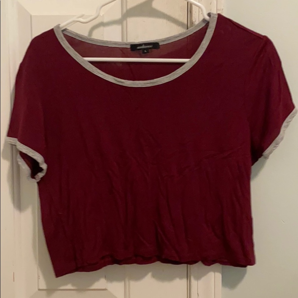 Maroon/Gray Ringer Tee